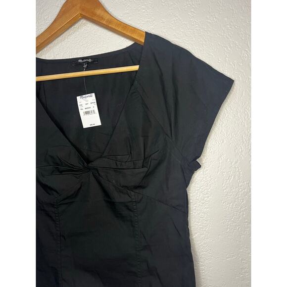 Madewell Twist-Front Seamed Top in Poplin Size 4 - Picture 2 of 6